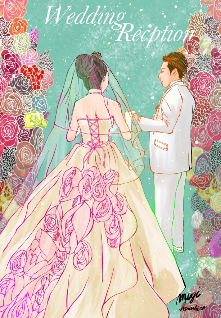 ハナシロむぎ　 ブライダルイラスト